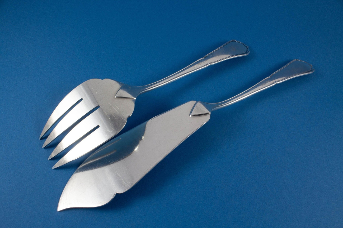 Versilbertes Fischvorlegebesteck von BSF, Vorlegegabel und Vorlegemesser - Löffelland