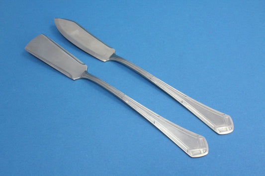 Käsemesser und Buttermesser, versilbertes Messer, Erbe Art Deco