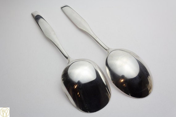 Vegetable spoon and potato spoon from WMF, silver-plated serving cutlery, WMF 3600, Wagenfeld