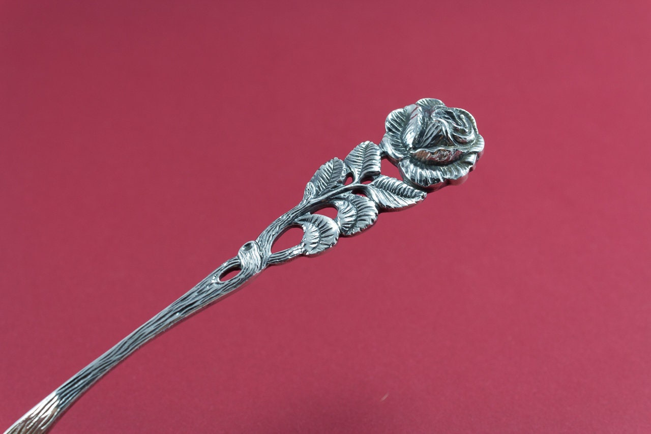 Sahnelöffel aus Silber, Löffel Hildesheimer Rosen- Muster