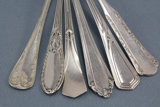 6 versilberte Teelöffel, Mix and Match