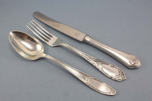 Vintage Besteck Set für eine Person, Messer, Gabel, Löffel