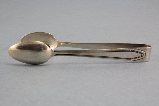 Zuckerzange im Jugendstil, versilbertes Besteck