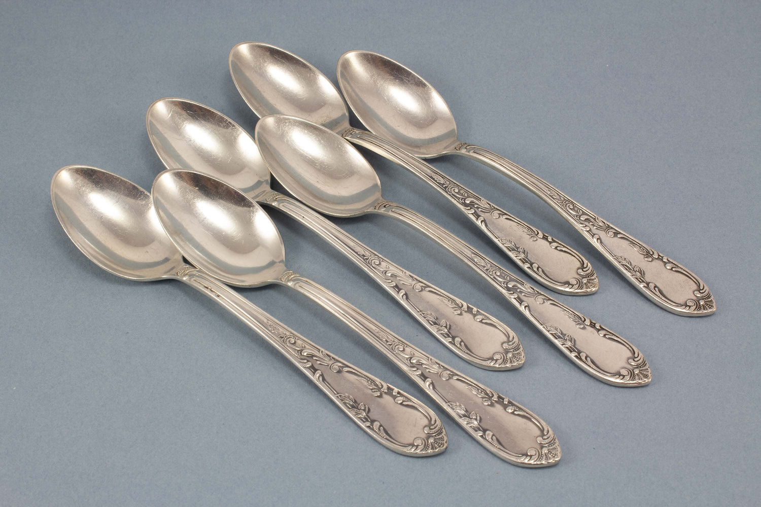 Vintage cutlery set for 6 people in rococo style