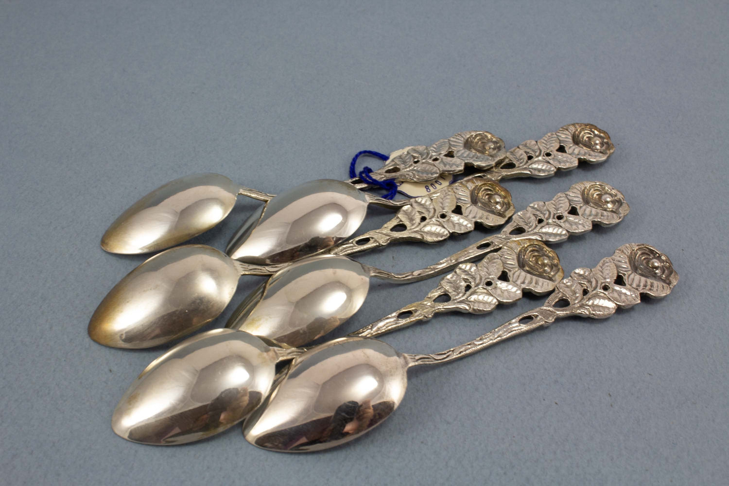 6 silberne Mokkalöffel von Antiko, 800er Silber