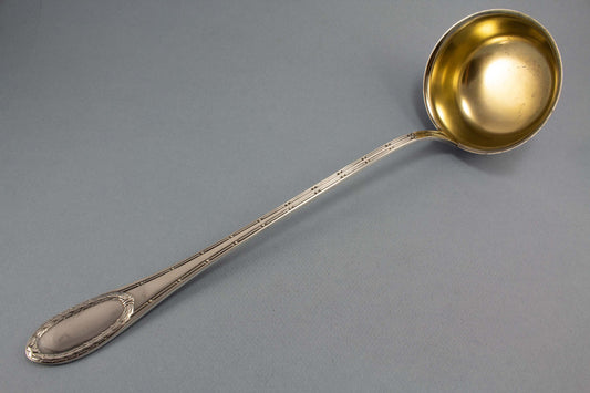 Edle versilberte Suppenkelle, antike Kelle, VSF