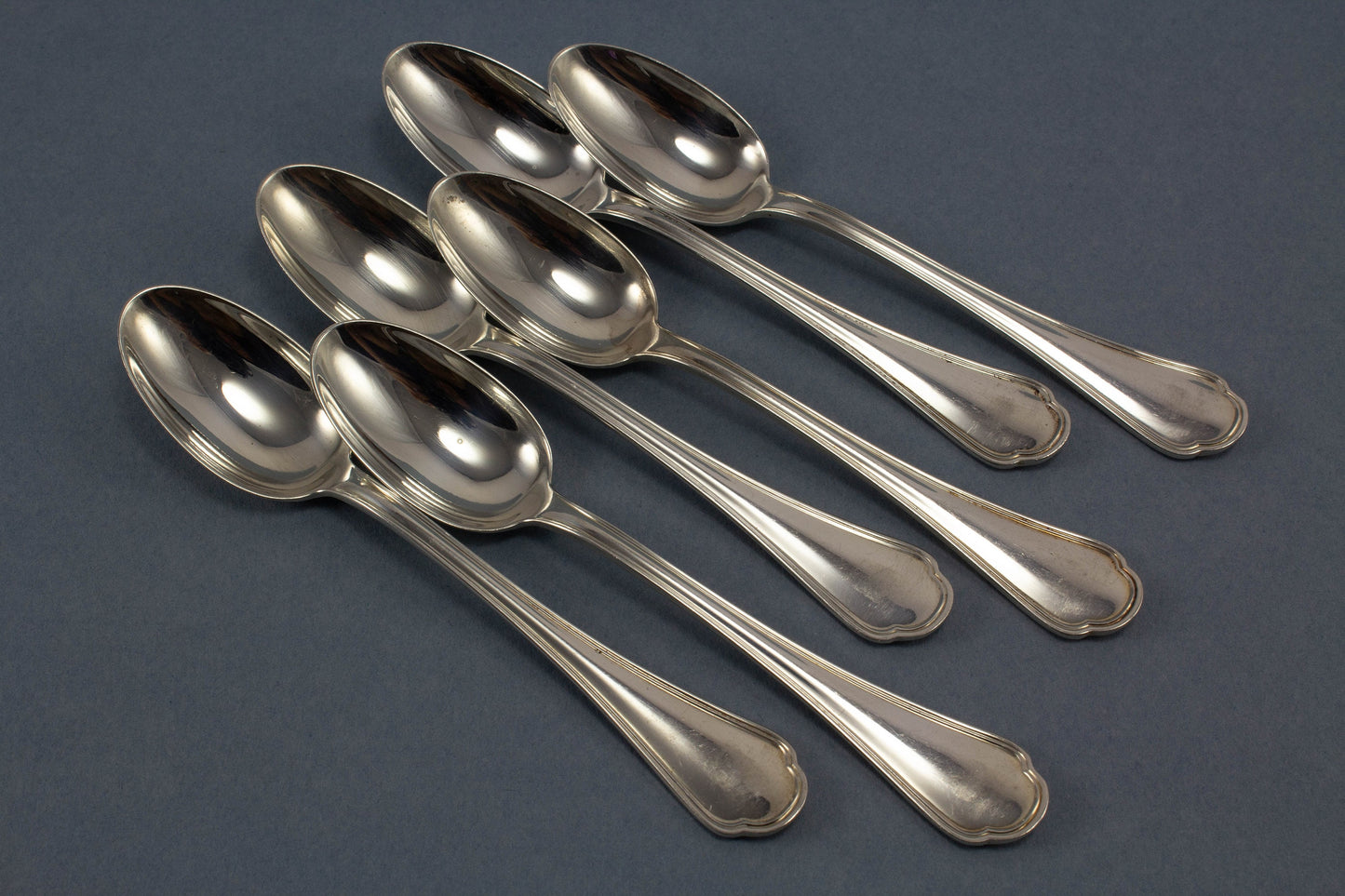 6 mocha spoons made of 800 silver, silver cutlery