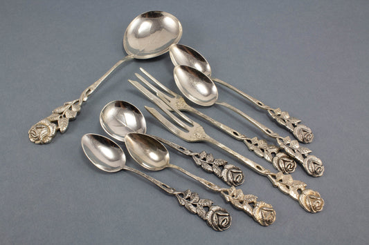 Rosen-Besteckset für Zwei, Antiko 100