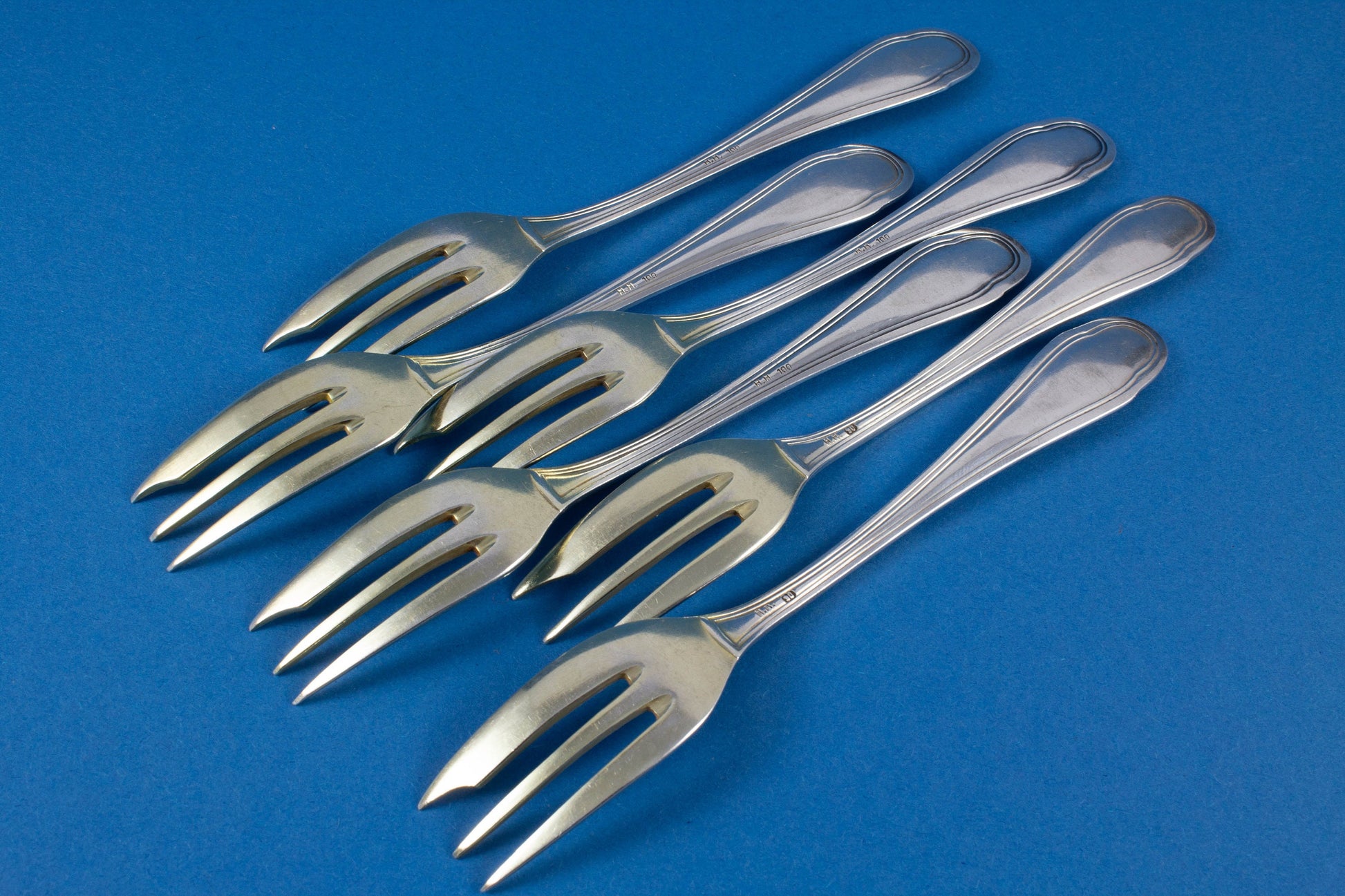 6 beautiful art nouvea cake forks from 1900