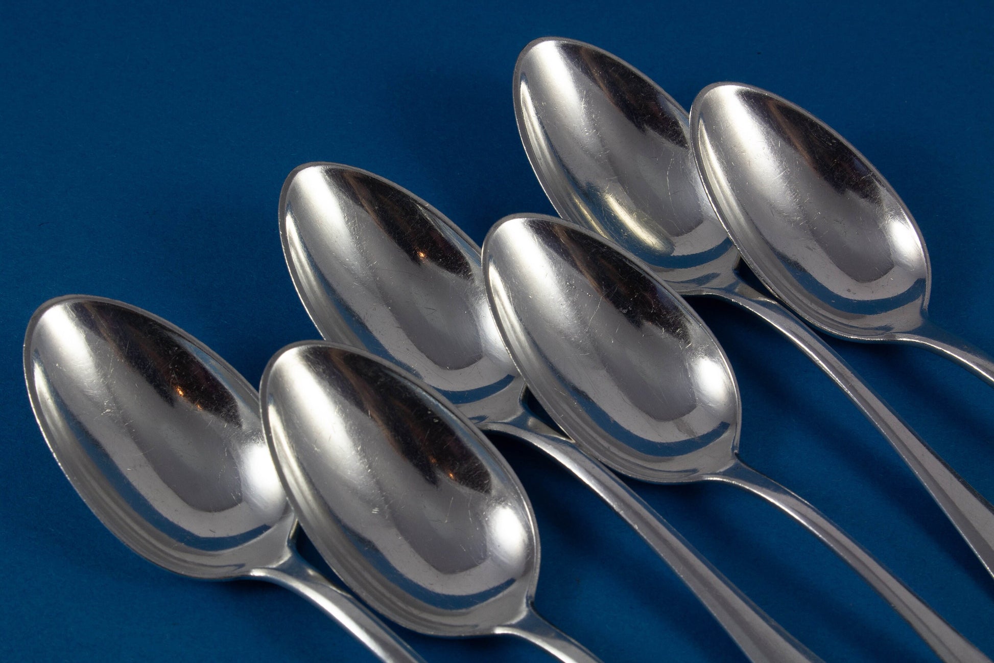 6 silver-plated tea spoons in Art Nouveau style