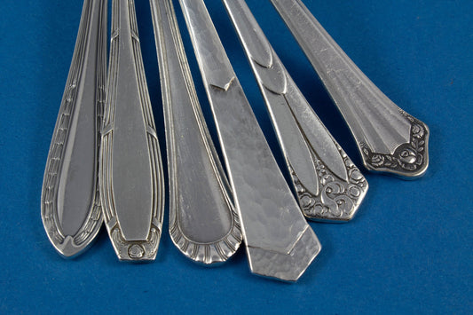 6 versilberte Teelöffel, Mix and Match