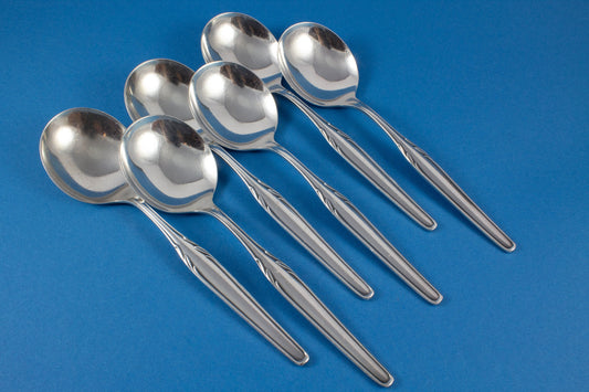 6 silver plated cup spoon, soup spoon, WMF Paris