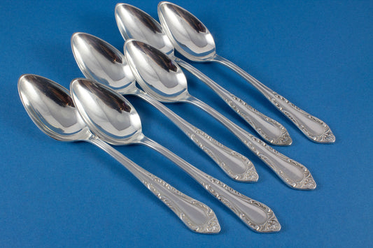 6 silver-plated teaspoons in Art Nouveau style