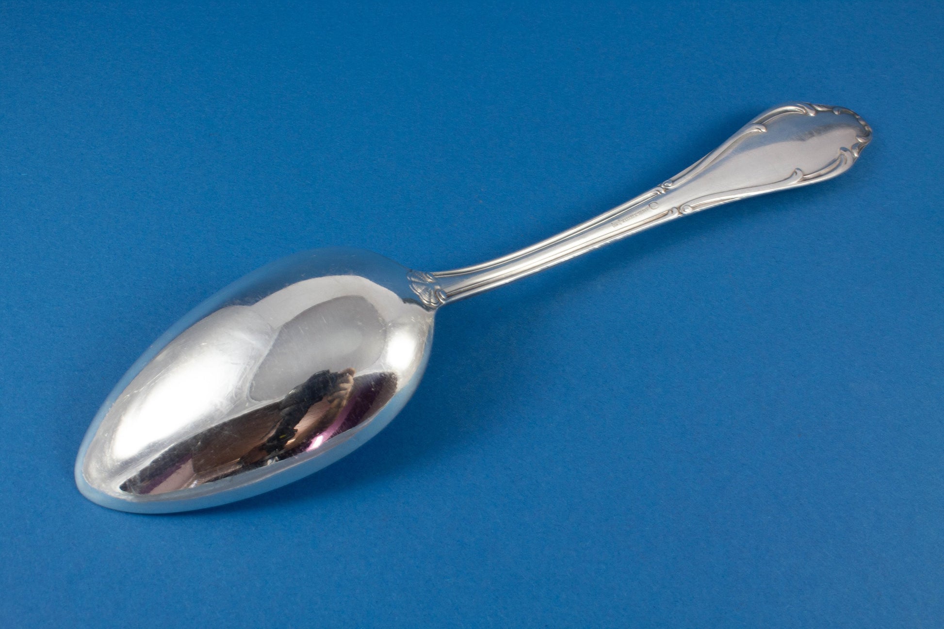 Large silver-plated vegetable spoon, serving spoon from Wellner in Mozart pattern