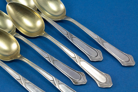 6 silver spoons for mocha, 800 silver