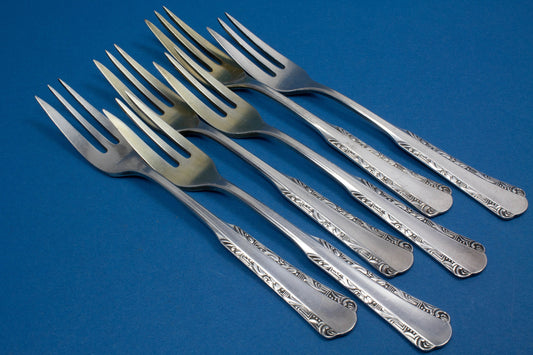 6 Kuchengabeln von WMF 2000,  WMF Art Deco, Jugendstil
