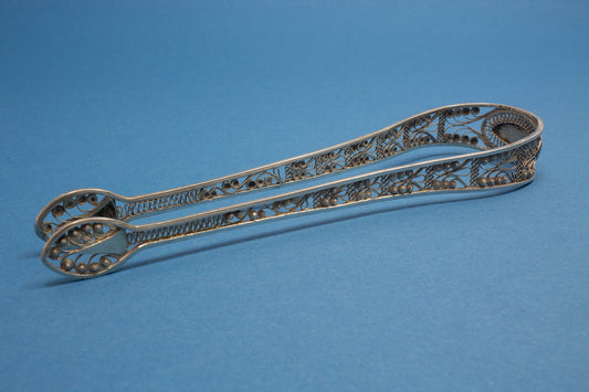 Edle Zange aus Silber von 1829, antike Eiswürfelzange, Zuckerzange