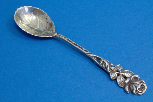 Small sugar spoon, 800 silver, rose cutlery