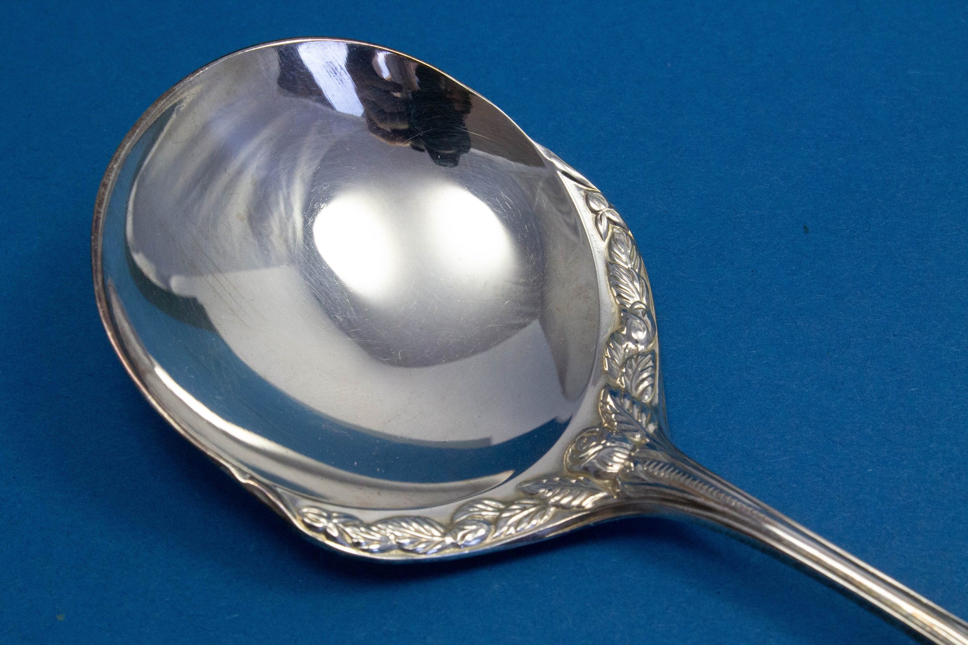 Cream spoon, silver plated vintage spoon with roses 