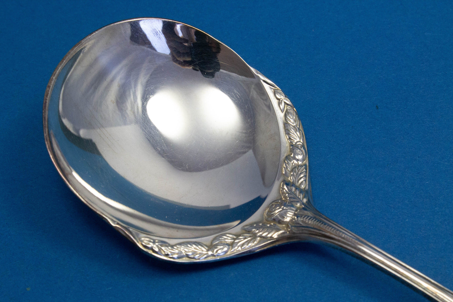 Cream spoon, silver plated vintage spoon with roses 