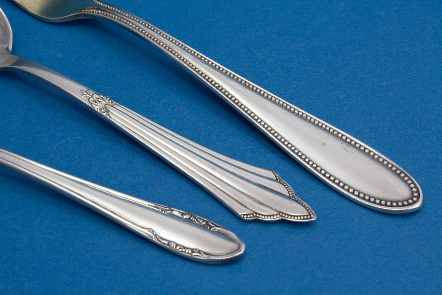 Cutlery set for coffee and cake, silver plated, teaspoon, cake fork, mocha spoon
