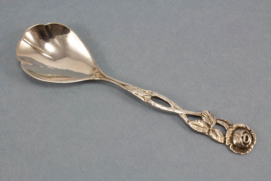 Small sugar spoon, 800 silver, rose cutlery