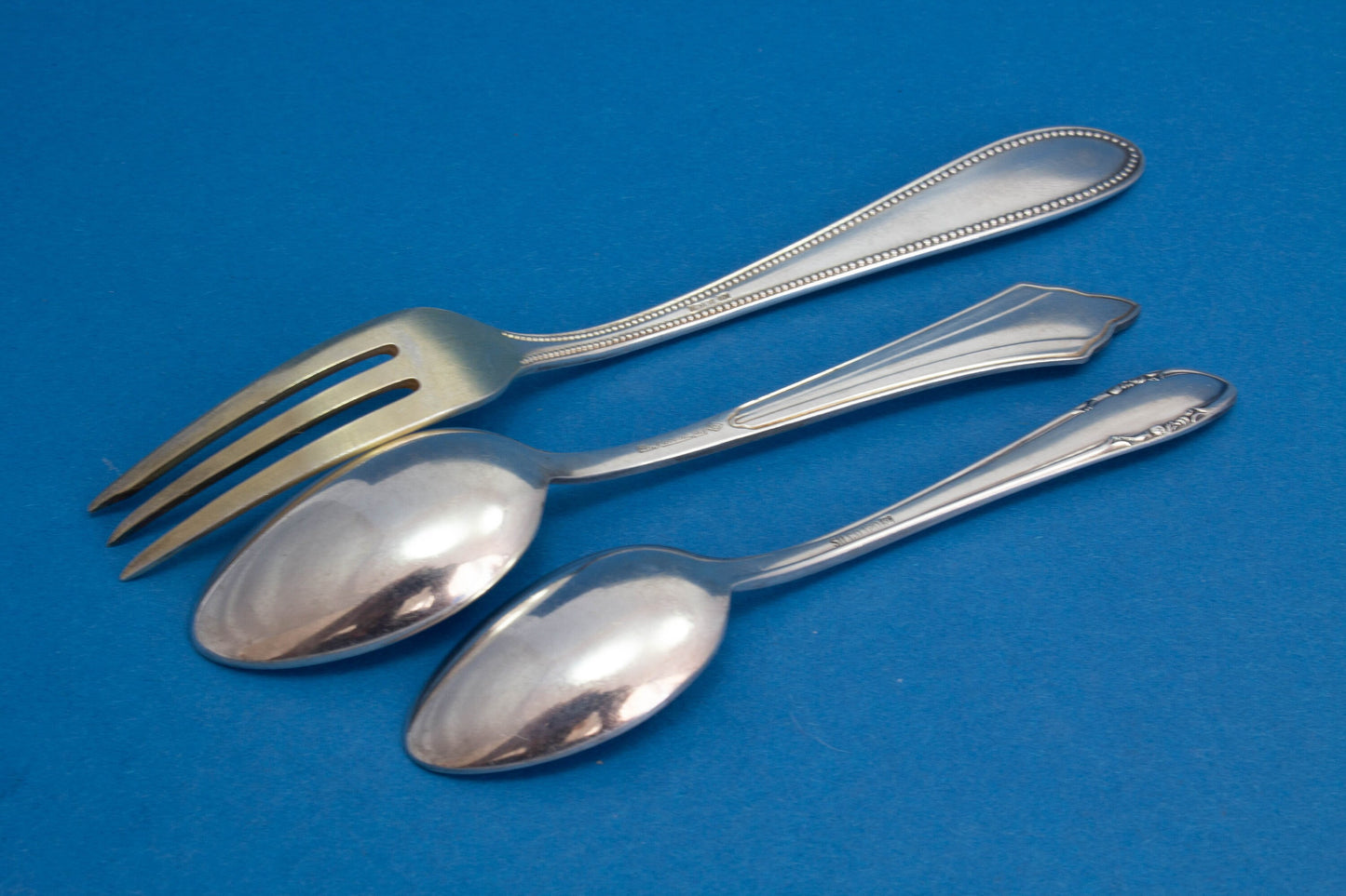 Cutlery set for coffee and cake, silver plated, teaspoon, cake fork, mocha spoon