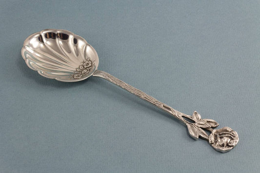 Sahnelöffel, versilberter Löffel, Hildesheimer Rose, Geschenk, Vintage - Löffelland
