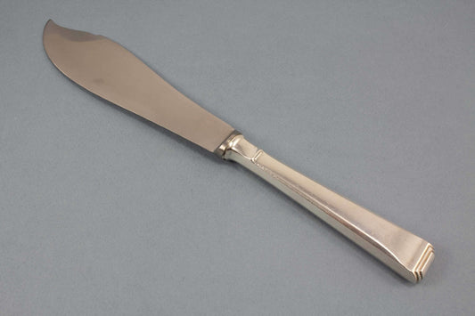 Versilbertes Art Deco Tortenmesser, Vintage Messer für die Hochzeitstorte, Pyramidenmuster - Löffelland